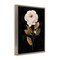 Stupell Industries White Rose on Black Framed Floater Canvas Wall Art Design by Livi Finn